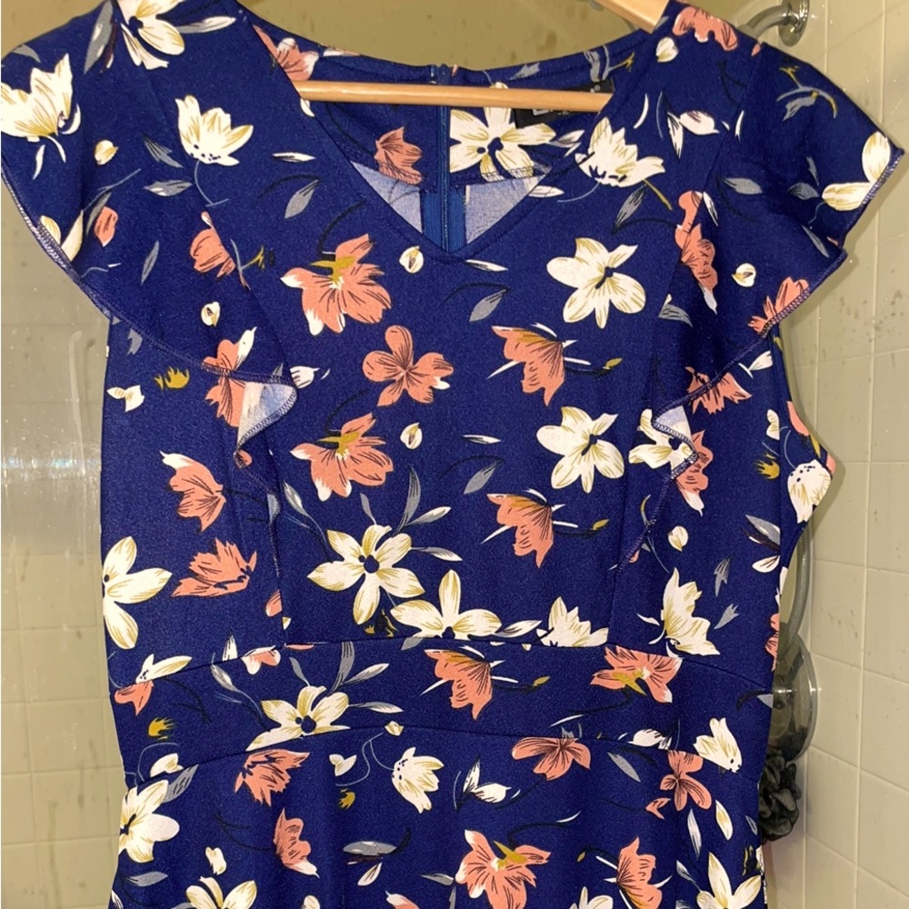 Blue and flower dress